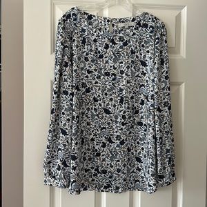 Loft Print Long-Sleeve Blouse